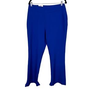 INC International Concepts Pants Womens 10 Ruffled Pull On Skinny Leg Blue NWT